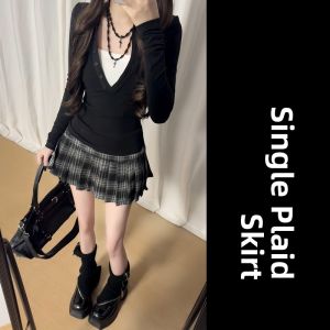 Ge·an·fei | Korean Style Two-piece Illusion Long Sleeve Dress Short Set