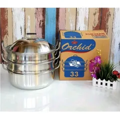 Dandang Langseng 40 CM Susun 3 Ukuran Merk Orchid Kukusan Steamer Klakat