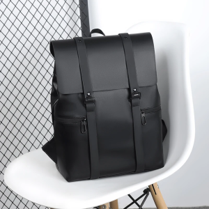 Black Leather Men Backpack Genuine Travel Bag Casual Daypack Fashion School S Large Laptop Soft Skin 14 Backpack