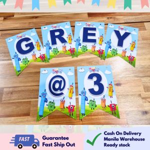 Partify NUMBERBLOCKS Theme personalize happy birthday party needs letter name banner with free string party decoration
