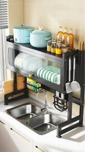 ชั้นวางจานคว่ำจาน ชั้นวางของในครัว ชั้นวางจานคร่อมซิงค์ ที่วางจานคร่อมอ่างล้างจาน เเบบอ่างเดี่ยวอ่างคู่ โครงเหล็ก พร้อมส่ง TB1