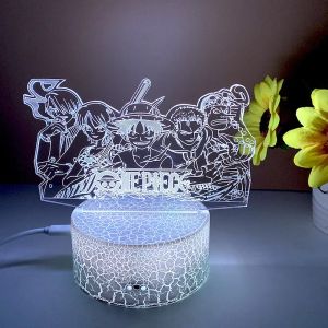 Hot Toys | hot toys One Piece Luffy Nami Sanji Zoro Chopper 3D Led ANIME LAMP Nightlights 7 Color Changing Lampara For Christmas Gift