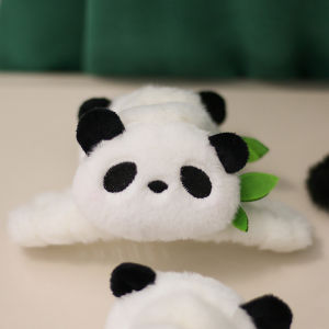 Cute Panda Plush Hair Clip for Women Adorable Hair Accessory in the Style of Chengdu Base Camp Shark Clip Sweet Style