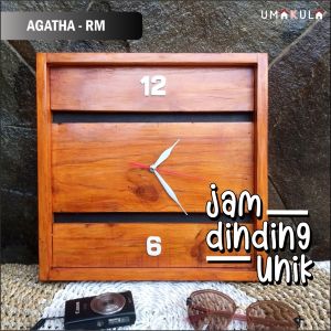 JAM DINDING KAYU JATI BELANDA SOLID UNTUK RUANG TAMU AESTHETIC