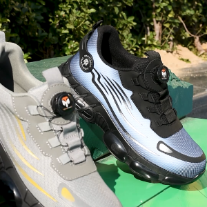 TOMITANY Mens Black Shoes Steel Toe Shoes Puncture Proof and Smash Proof with Swivel Button Work Boots