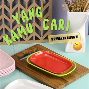 Piring Saji Persegi Panjang Melamin Ala Resto Cafe Tebal 78 Inch Melamin 100% Asli