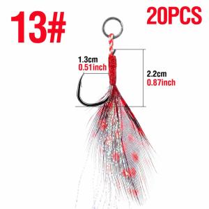 20 Chiếc Móc Câu Cá Bằng Thép Carbon Cao Cấp Kèm Mồi Lông Vũ 10 #   11 #   12 #   13 #   Móc Câu Đơn Có Gai Hỗ Trợ Câu Cá Chậm