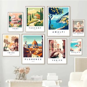 Florence Italy Europe TraveI City Landscape Poster Amalfi Rome Tuscany Sardinia Canvas Print Painting Wall Art Office Home Decor
