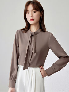 เสื้อเชิ้ตแขนยาวสไตล์ฝรั่งเศสสำหรับผู้หญิง ฤดูใบไม้ร่วง 2024 เสื้อเชิ้ตผู้หญิงระดับไฮเอนด์สำหรับการเดินทางไปทำงาน คุณภาพระดับมืออาชีพ เสื้อเชิ้ตผู้หญิง