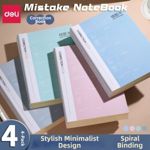 deli | Correction Book Notebook for Students Correction Note Simple Design Thick Pages Learning Tool