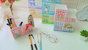 Sanrio cute kitty desktop Pen Pencil Holder Office stationery Desk Storage Organiser