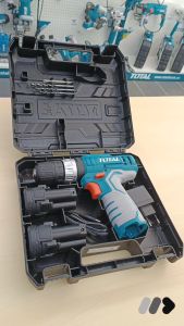 TOTAL Cordless Impact Drill 12V incl. 2x Battery 1x Charger 1x Screwdriver Bit 3x Masonry Bits Box - TIDLI1232