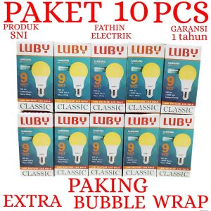 BOHLAM LED / LAMPU LED LUBY CLASSIC KUNING PAKET 10 PCS 9W