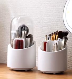 DXL Makeup Brush Storage Bucket Rotatable with Lid Cosmetic Storage Box Drying Brush Lipstick Storage Pen Holder