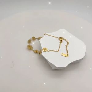 [Bayar Ditempat] Gelang Tangan Wanita Dewasa Titanium Rantai Model Bunga Gold / Gelang Tangan Rantai Wanita Emas Model Import Korea Anti Karat dan Luntur