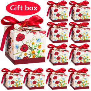 24/12pcs Deluxe Flower Candy Box Wedding Candy Box 2.75x2.75in Chocolate Engagement Party Party Christmas Halloween