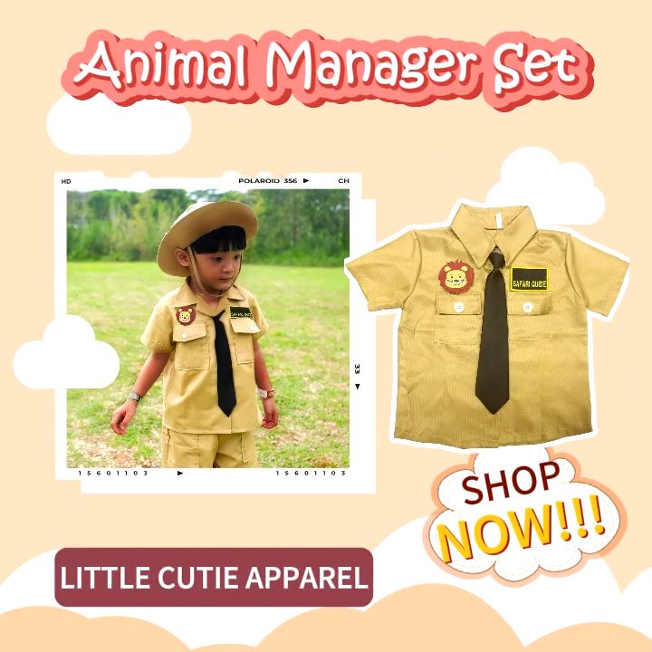 KHAKI Safari Guide Outfit (DIY NAME) Zookeeper Costume For Kids