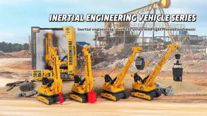 Large pile driver childrens toy car drilling machine earth drill inertial car toy with music