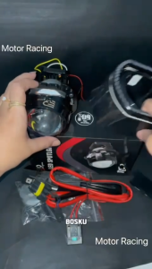 Biled Projector 2.5 Inch Epic Racing Bluelens 50 Watt Kipas Pendingin Paket Complit