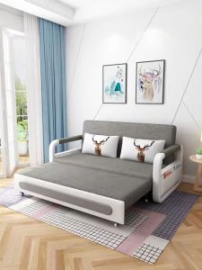 【10 Years WARRANTY】DreaME Sofas Nordic sofa bed foldable pull out With lockers sofa bed with storage inside for living room bed frame Single/Twin/Double/Queen/King size on sale lazy sofa bed couch sofa for living room
