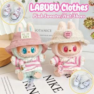 LABUBU Dress Up Clothes Pink Sweater Hat Shoes Doll Accessories for LABUBU V1&V2 Cute Pendant