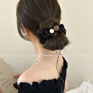 Simple Pearl Hair Tie with Soft Satin Finish Womens Summer Hair Accessory Japanese and South Korean Style Hair Rope