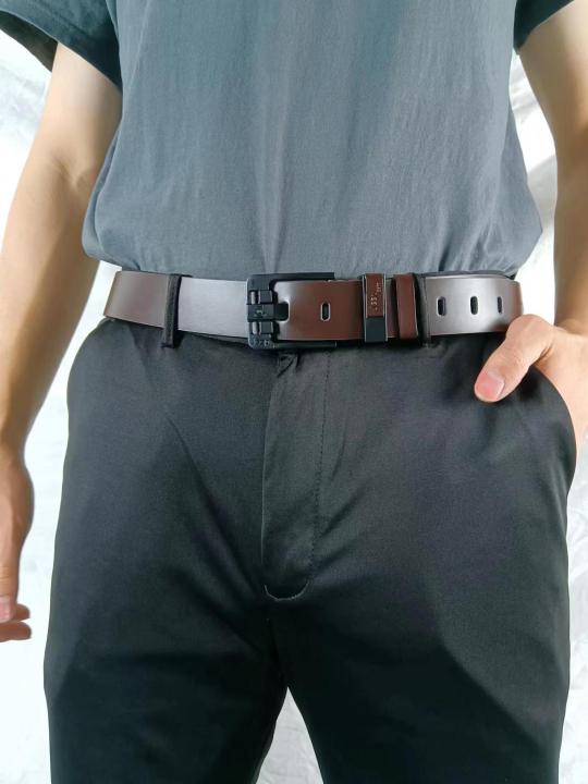 Jeep field Strap Male Genuine Leather belt Designer Pin buckle