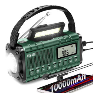 HOT 10000mAh Solar Hand Crank Dynamo Radio Emergency Radio AM/FM/NOAA Flashlight SOS Alarm Power Bank Speaker Weather Radio