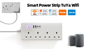 Tuya Smart Power Strip MY/SG 13A WiFi Extension Socket with 4AC Outlets 1PD 20W Fast Charging 3USB Ports APP Control Voice Control Timing Switch Smart Life