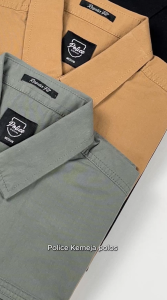 POLICE Kemeja Polos Cotton Regular Fit Pria