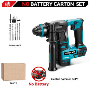 Onevan | ONEVAN 2500W Brushless Electric Hammer Drill Portable Cordless Lightweight Impact Drilling Power Tools For Makita Battery Pin