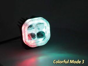 NEW 4LED 30W Colorful Four Leaf Clover Motorcycle Spotlight Near Yellow and Far White Integrated Modified Car Lamp Electric Vehicle External Headlight