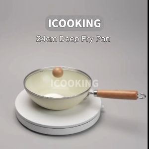 หม้อเซรามิก หม้ออเนกประสงค์ หม้อ หม้อเคลือบหินอ่อน หม้อนอนสติ๊ก มีด้ามจับมาพร้อมฝาขนาด 24 ซม หม้อซุป แถมกระชอน หม้อตุ๋น หม้อต้ม หม้อหินอ่อน หม้ออุ่น หม้อต้ม ใช้กับเตาไฟฟ้าได้