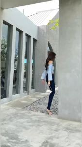 ชุดขาเดฟ กางเกงยีนส์ สีมิดไนท์ เอวสูงผ้ายืด ป้ายปูนนีย์ คู่ของ 10 ซม