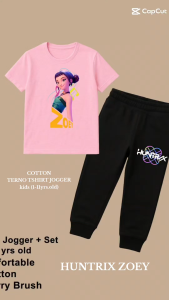 ZOEY Demon Hunters COTTON Terno Set for Kids – T-Shirt + Jogger Pants | Boys & Girls 1–11 Yrs | Casual OOTD