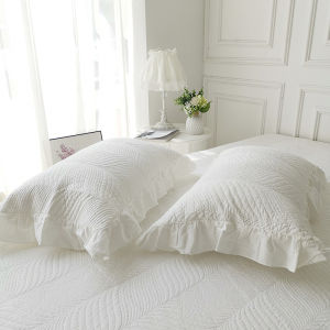 Áo Chăn Gối Cotton Trắng Phong Cách Công Chúa Viền Ren Khâu Cotton Lót Bên Trong 48*74cm Chất Liệu Cotton Nguyên Chất Dùng Cho Một Người