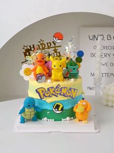 | Cake Decoration | Pokemon Pikachu Toy Figurine Kids Birthday Cake Topper 可爱卡通宠物小精灵皮卡丘玩具儿童生日蛋糕装饰摆件