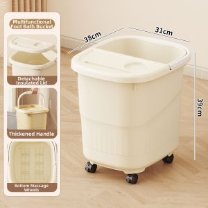 Vilscijon | Deep Portable Knee-high Wheel-footbath Bucket