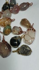 จี้พลอยอาเกตแท้ดัดลวดพร้อมส่ง