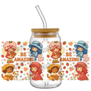 New 40 Styles Lovely Fruit Girl Retro Art For 16oz UV DTF 3D Sticker Decals Wraps Glass Can Coffee Cup Creative Craft DIY Gifts