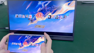 AHXJKA 14/15.6Inch Portable Monitor Touch Screen 1080P 60Hz IPS Monrtoi HDMI Portable Screen 100%sRGB Gaming Monitos For phone PS5 PS4 Switch Xbox