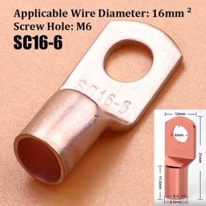 5/10pcs Copper Lug Ring Wire Connector Bare Cable Electric Crimp Terminal SC4-4/6 SC6-6 SC6-8 SC10-6 SC10-8 SC16-6/8/10 SC25-8