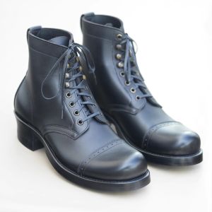 Handmade Paratrooper Boots A108 Last British Retro Three-Buckle Banana Last Martin Boots Leather Patchwork Short Tube Laces