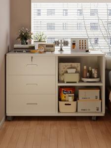 OYIla | Creamy Mobile Bedside Nightstand