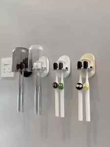 Giá Đỡ Bàn Chải Đánh Răng Gắn Tường Có Khay Thoát Nước Kèm Cốc Đựng Nước Súc Miệng Riêng Giá Để Bàn Chải Đánh Răng Bằng Nhựa Cho Phòng Tắm