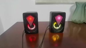 X2 Desktop Computer Multimedia Audio Home Mini RGB Colorful USB Speaker with Wired Subwoofer for Enhanced Sound Experience