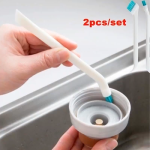 2 Pcs/Set Cleaning Narrow Brush Long Handle Portable Baby Bottle Gap Cleaning Brush Household Kitchen Tool