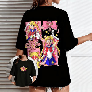 Bandai | Sailor Moon Anime Man Women T Shirt Casual Short Sleeve Tops Cartoon Print New Summer Loose Streetwear Harajuku Graphic Tee Y2k