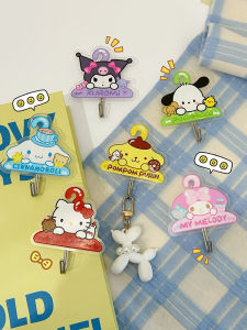Strong Adhesive Hook Cartoon Wall Mounted Bathroom No Trace Powerful Sticky Hook No Punching Creative Sanrio Hello Kitty