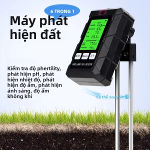 Máy Kiểm Tra Đất Kỹ Thuật Số 6 Trong 1 Dành Cho Vườn Máy Dò Ánh Sáng Độ Ẩm Đa Chức Năng PH Độ Ẩm Độ Ẩm Nhiệt Độ Độ Ẩm Có Đèn Nền